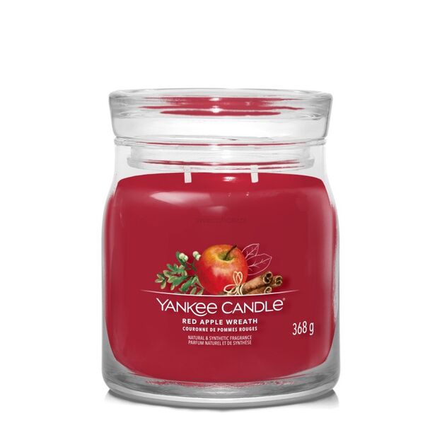 Red Apple Wreath - Yankee Candle Signature - średnia świeca z dwoma knotami