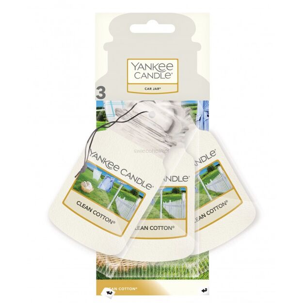 Clean Cotton Yankee Candle - car jar - zapach do auta 3 sztuki