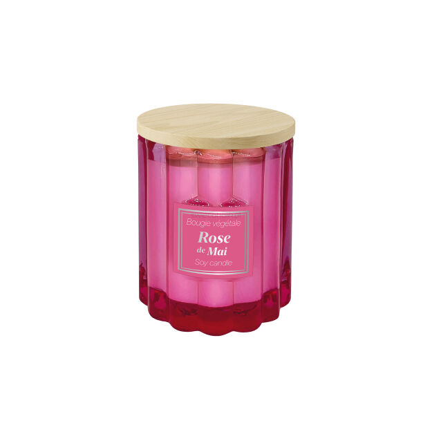Esprit Provence - Rose de Mai - świeca zapachowa 100 g z drewnianą pokrywką