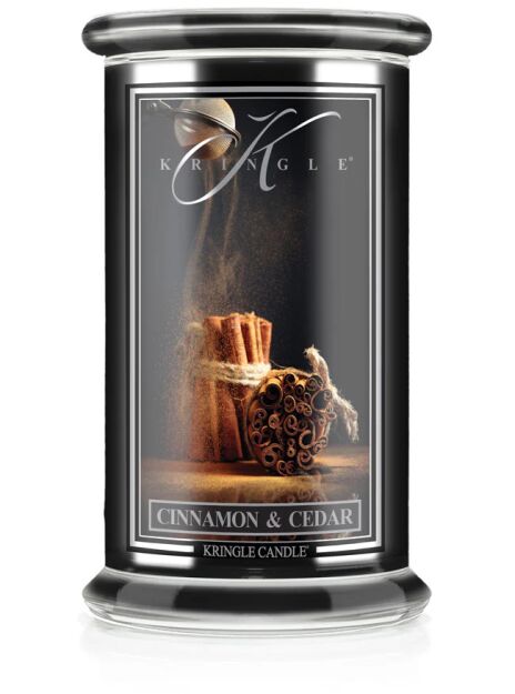 Kringle Candle Cinnamon & Cedar Reserve – duża świeca zapachowa 623 g 2 knoty