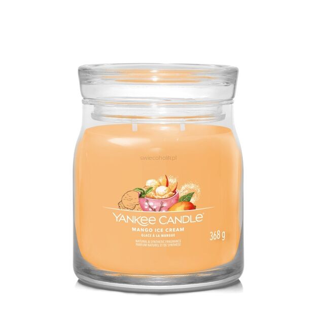 Mango Ice Cream - Yankee Candle Signature - średnia świeca z dwoma knotami