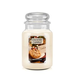 Milk & Cookies - Country Candle - duża świeca zapachowa z dwoma knotami (652g)