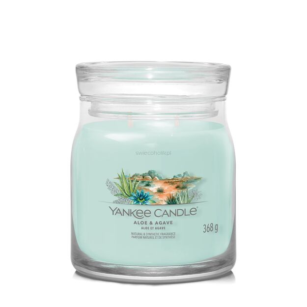 Aloe & Agave - Yankee Candle Signature -średnia świeca z dwoma knotami - nowość 2024