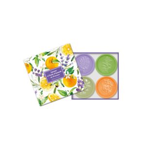 Zestaw prezentowy mydeł 4 x 25 g lawenda, kwiat pomarańczy, róża, oliwka Esprit Provence