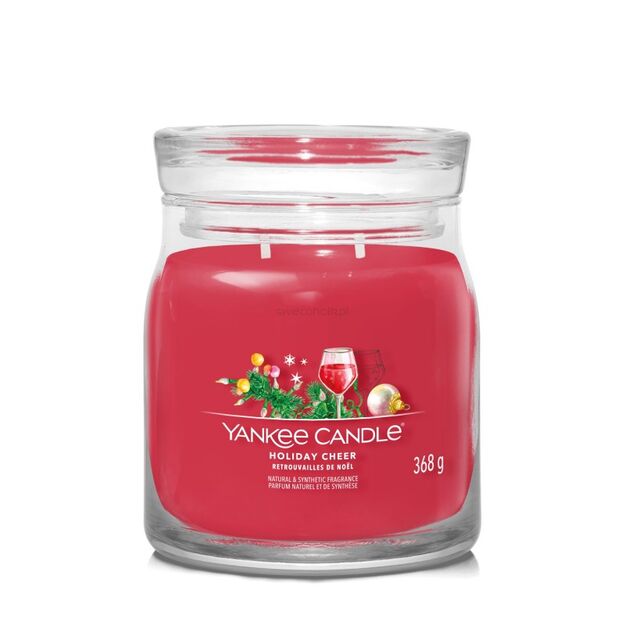 Holiday Cheer - Yankee Candle Signature - średnia świeca z dwoma knotami