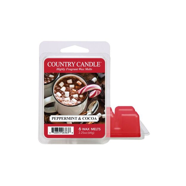 Peppermint Cocoa - Country Candle - wosk zapachowy 64 gram