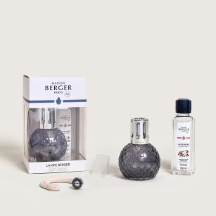 Zestaw prezentowy - Maison Berger - lampa katalityczna Disco Grey + esencja Amber Powder 250 ml