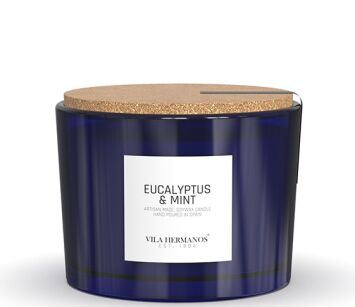 Eucalyptus & Mint - Vila Hermanos - świeca zapachowa 350g - seria Apothecary Cobalt Blue