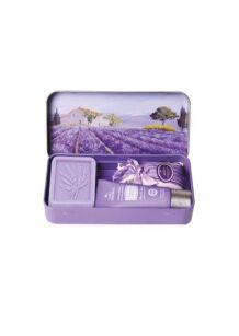 Zestaw prezentowy lawenda (Lavande) - mydło 60 g + krem do rąk + saszetka w metalowym pudełku - Mas de Provence | Esprit Provence