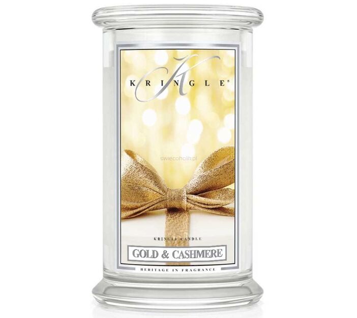 Gold & Cashmere - Kringle Candle - duża świeca zapachowa (624g)