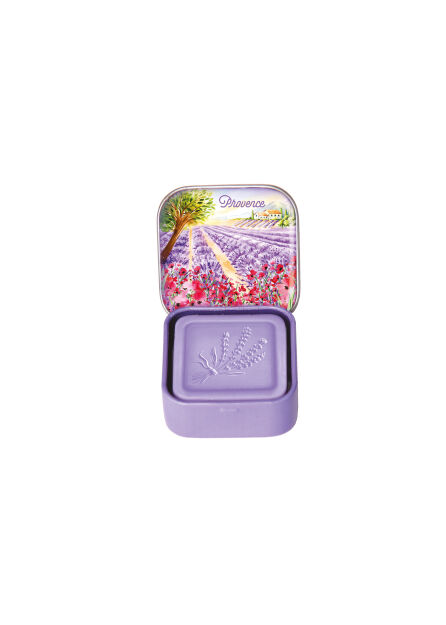 Mydło prowansalskie Lawenda (Lavande) w metalowej mydelniczce 25 g - Provence | Esprit Provence