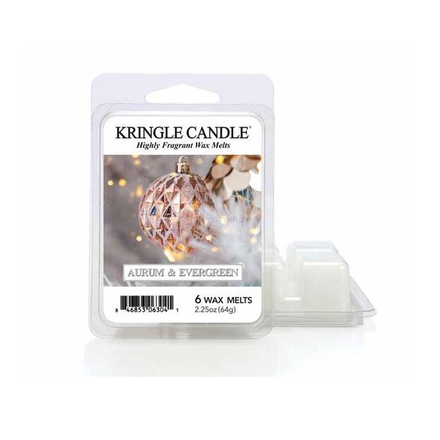 Aurum & Evergreen - Kringle Candle - wosk zapachowy 64 gram