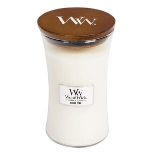 White Teak - WoodWick - duża świeca zapachowa z drewnianym knotem