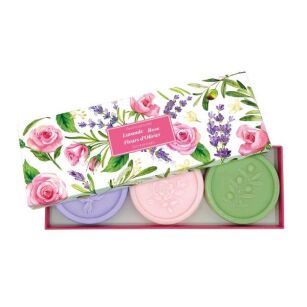 Zestaw prezentowy mydeł lawenda, róża i kwiat oliwki 3x100 g (Lavande, Rose & Fleurs d’Olivier) | Esprit Provence