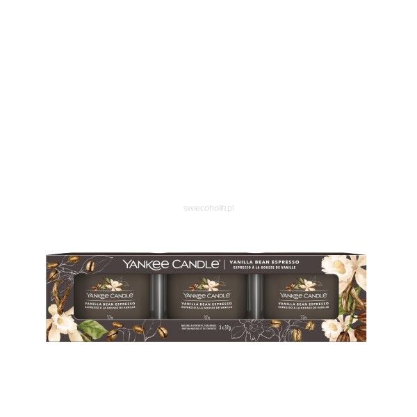 Vanilla Bean Espresso - Yankee Candle Signature - świeca mini 3 pack