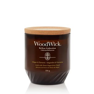 Ginger & Tumeric - WoodWick - średnia świeca zapachowa z drewnianym knotem - ReNew Collection