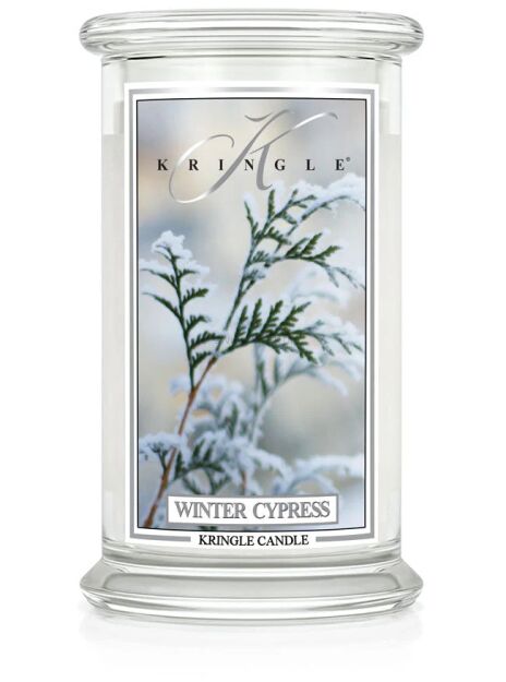 Winter Cypress - Kringle Candle - duża świeca z dwoma knotami (624g)