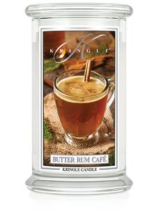 Butter Rum Cafe - Kringle Candle - duża świeca zapachowa 2 knoty (624g)