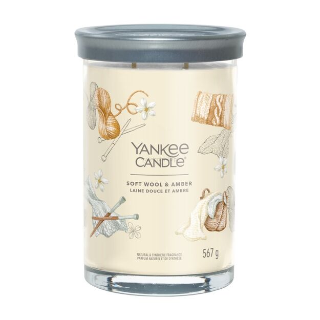 Soft Wool & Amber - Yankee Candle Signature - świeca tumbler z dwoma knotami - nowość 2022