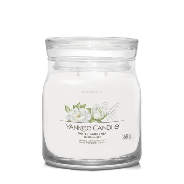 White Gardenia - Yankee Candle Signature - średnia świeca z dwoma knotami - nowość 2022