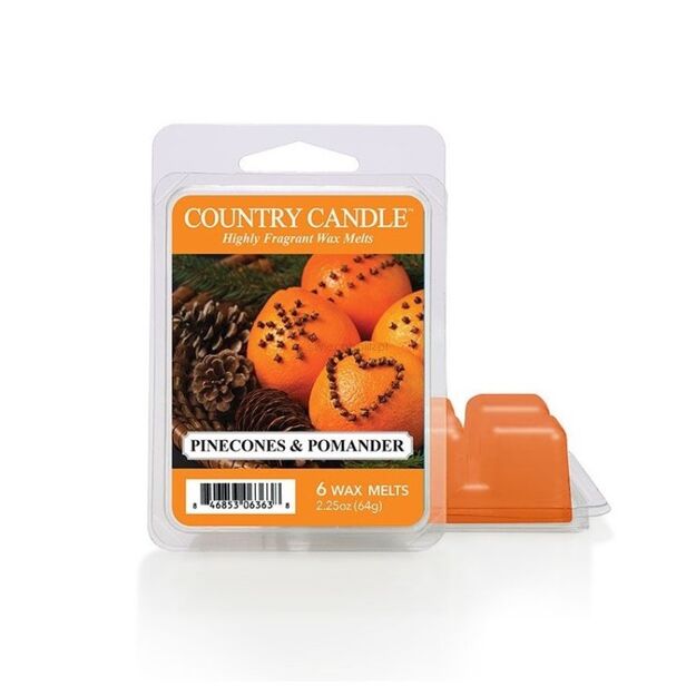 Pinecone & Pomander - Country Candle - wosk zapachowy 64 gram