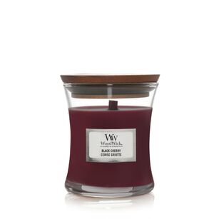 WoodWick -Black Cherry - mała świeca zapachowa z drewnianym knotem