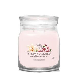 Pink Cherry & Vanilla - Yankee Candle Signature - średnia świeca z dwoma knotami - nowość 2022