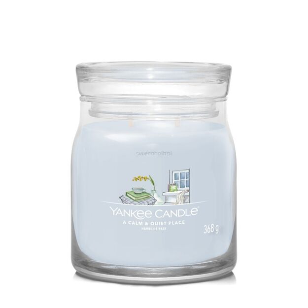 A Calm & Quiet Place - Yankee Candle Signature - średnia świeca zapachowa z dwoma knotami - nowość 2022