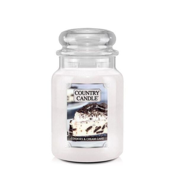 Duża świeca zapachowa Cookies & Cream Cake – Country Candle | 680 g | 2 knoty
