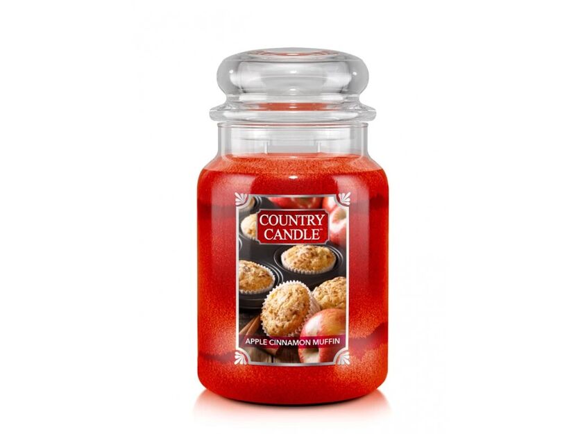 Apple Cinnamon Muffin - Country Candle - duża świeca zapachowa z dwoma knotami (652g)