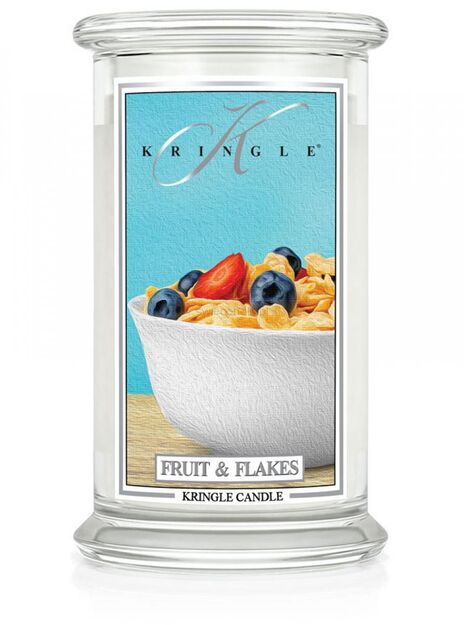 Fruit & Flakes - Kringle Candle - duży, klasyczny słoik (623g) z 2 knotami