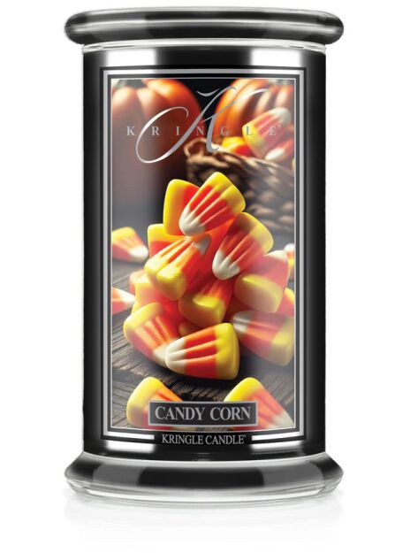 Candy Corn - Kringle Candle - duża świeca z dwoma knotami (624g) - seria Halloween