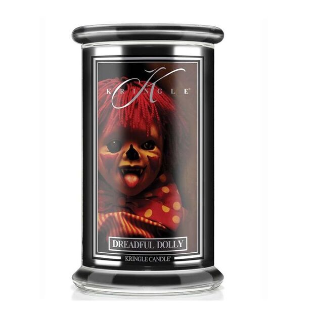 Dreadful Dolly - Kringle Candle - duża świeca z dwoma knotami (624g) - seria Halloween