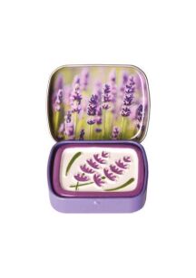 Ceramiczny dyfuzor zapachowy podróżny lawenda kwiaty Prowansja – metalowe pudełko Esprit Provence