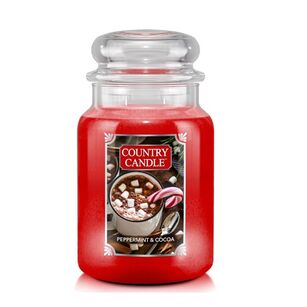 Peppermint Cocoa - Country Candle - duża świeca zapachowa z dwoma knotami (737g)