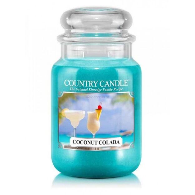 Coconut Colada - Country Candle - duża świeca zapachowa z dwoma knotami (652g)