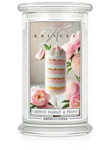 Chiffon Parfait & Peony - Kringle Candle - duża świeca z dwoma knotami (624g)