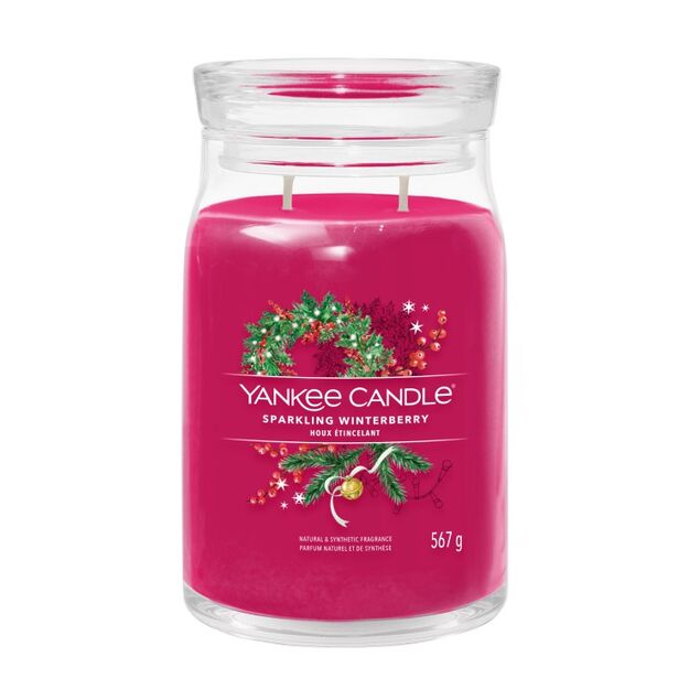 Sparkling Winterberry - Yankee Candle Signature - duża świeca z dwoma knotami