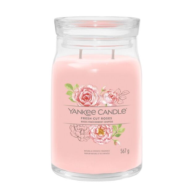 Fresh Cut Roses - Yankee Candle Signature - duża świeca z dwoma knotami - nowość 2022