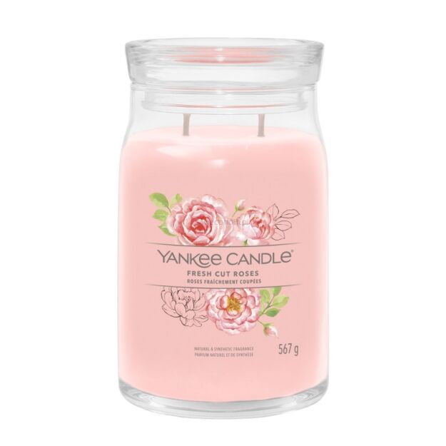 Fresh Cut Roses - Yankee Candle Signature - duża świeca z dwoma knotami