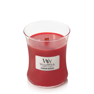 Woodwick - Crimson Berries - mała świeca zapachowa z drewnianym knotem