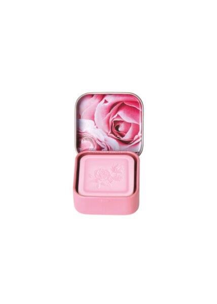 Mydło prowansalskie Róża (Rose) w metalowej mydelniczce 25 g - Rose | Esprit Provence