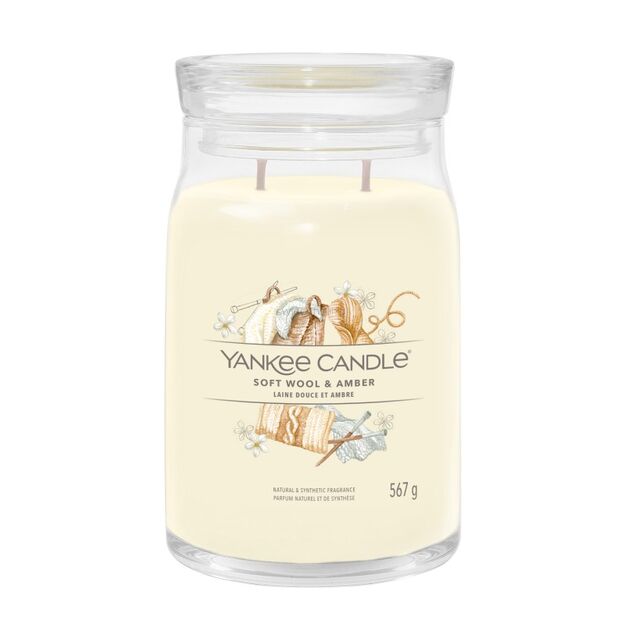 Soft Wool & Amber - Yankee Candle Signature - duża świeca z dwoma knotami - nowość 2022