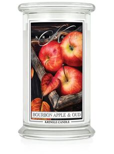 Bourbon Apple & Oud - Kringle Candle - duża świeca z dwoma knotami (624g)