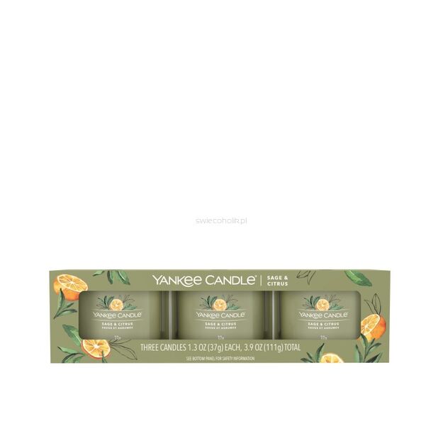 Sage & Citrus - Yankee Candle Signature - świeca mini 3 pack