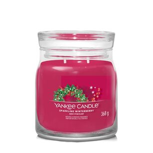 Sparkling Winterberry - Yankee Candle Signature - średnia świeca z dwoma knotami