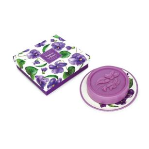 Zestaw prezentowy Fiołek (Violette) - mydło 100 g w mydelniczce | Esprit Provence