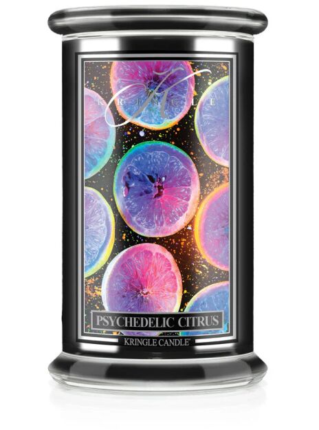 Psychadelic Citrus - Kringle Candle - duża świeca z dwoma knotami (624g) - seria Reserve