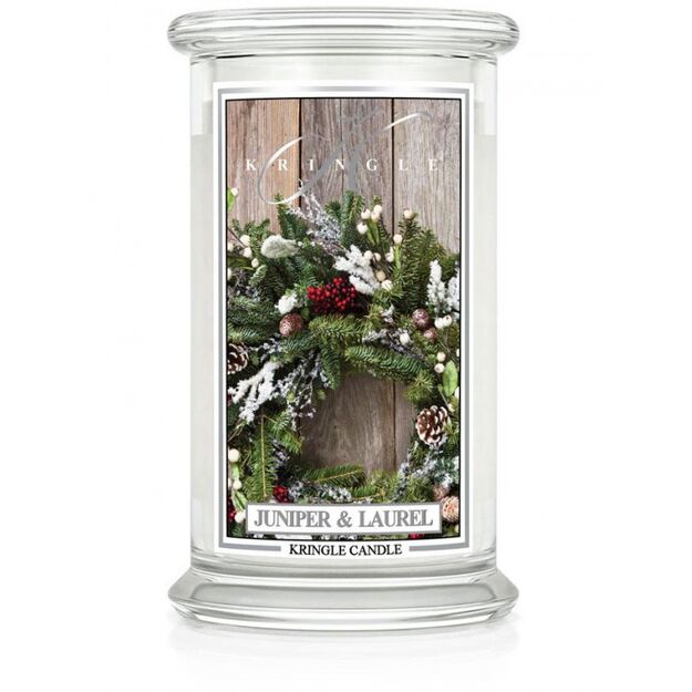 Juniper & Laurel - Kringle Candle - duża świeca z dwoma knotami (624g)