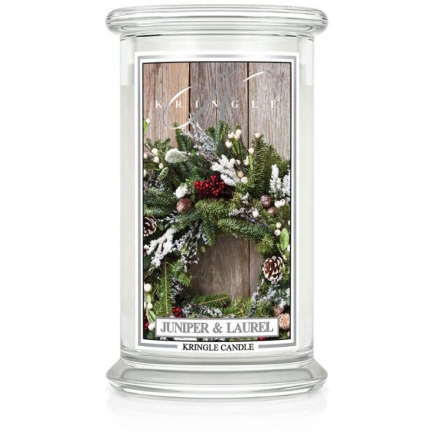 Juniper & Laurel - Kringle Candle - duża świeca z dwoma knotami (624g)